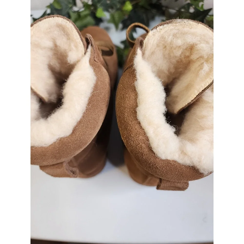BEARPAW Ariella Suede Water- and Stain-Repellent Boot Hickery Sz 12